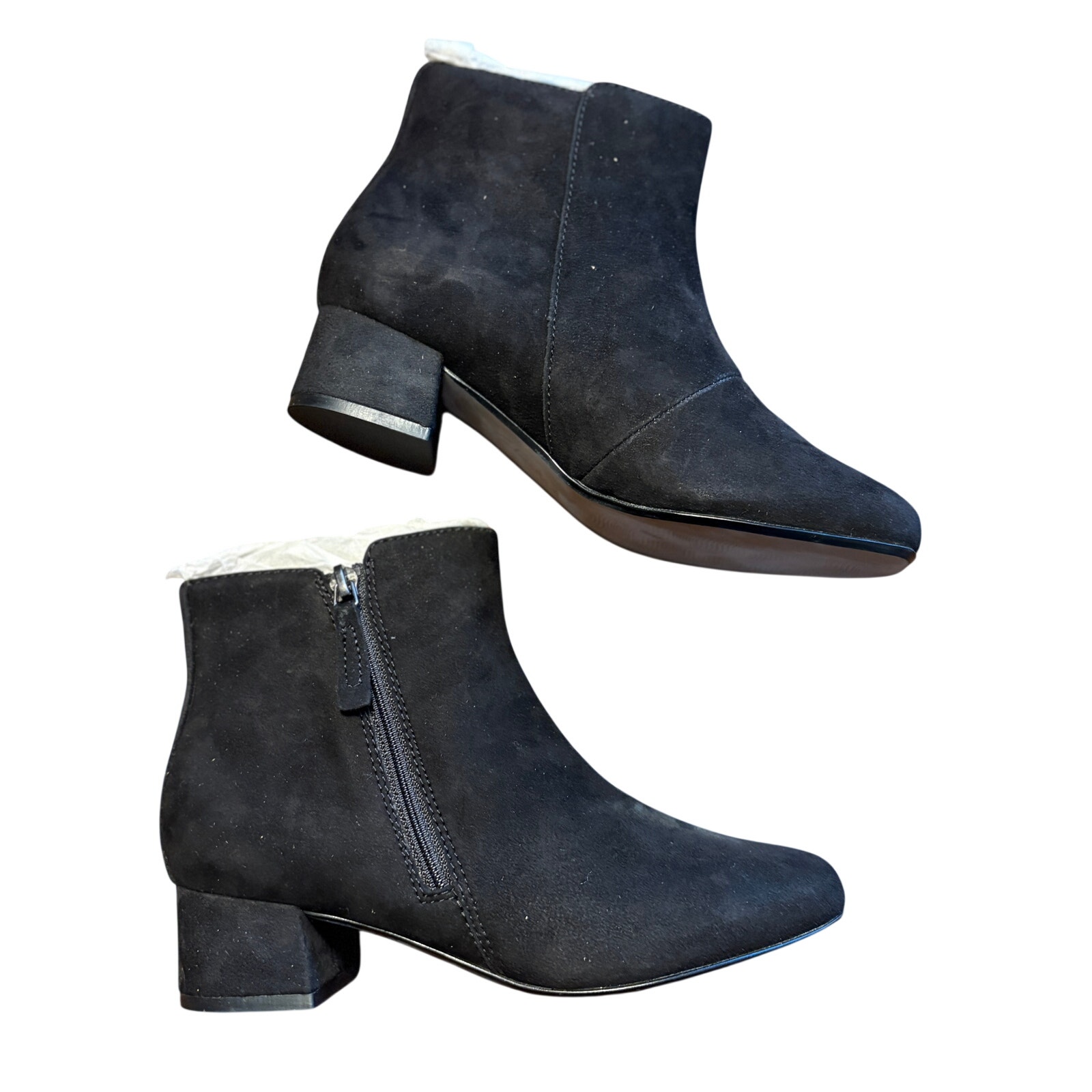 Clarks Danyelle Suede Boots 5 Black Nwt Ankle Booties Capsule Zip